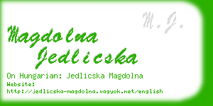 magdolna jedlicska business card
